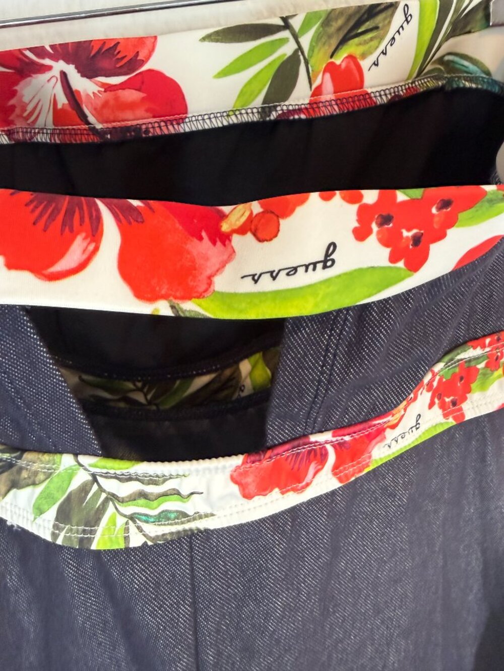Guess Navy Strapless Mini Dress with Floral Trim - Picture 6 of 12